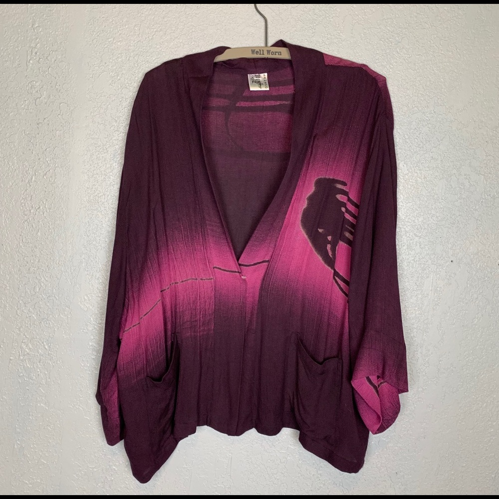 BAMBOO plus size gorgeous tie dye open cardigan
